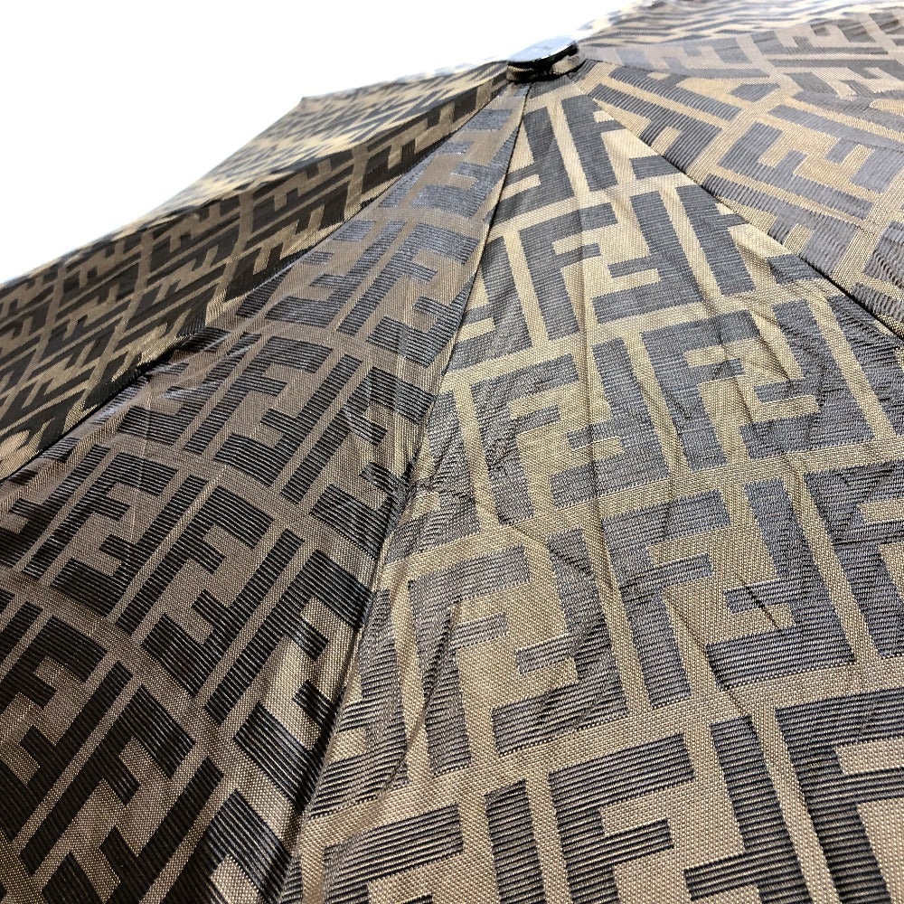 FENDI ズッカ柄  アンブレラ ケース付き 折りたたみ傘 傘 キャンバス レディース ブラウン - brandshop-reference
