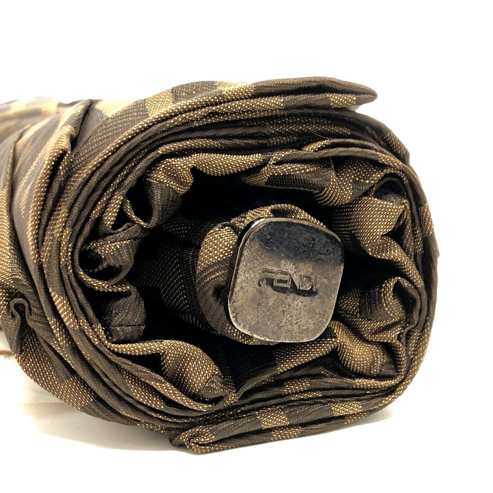 FENDI ズッカ柄  アンブレラ ケース付き 折りたたみ傘 傘 キャンバス レディース ブラウン - brandshop-reference