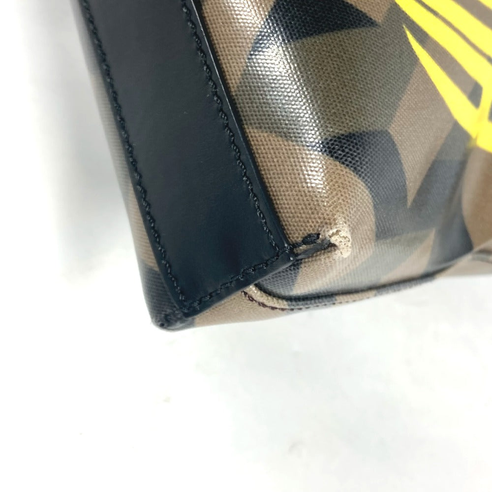 FENDI 7VA470 マルチカラーロゴ レインボー 斜め掛け カバン ショルダーバッグ PVC レディース ブラウン
