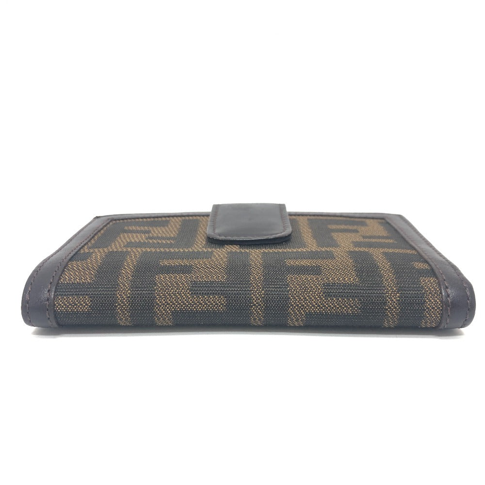 FENDI ズッカ柄 がま口財布 折り財布 財布 ウォレット 2つ折り財布 レザー/キャンバス レディース ブラウン - brandshop-reference