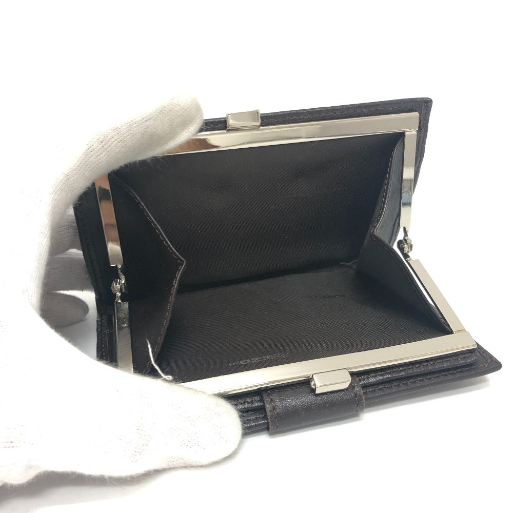 FENDI ズッカ柄 がま口財布 折り財布 財布 ウォレット 2つ折り財布 レザー/キャンバス レディース ブラウン - brandshop-reference