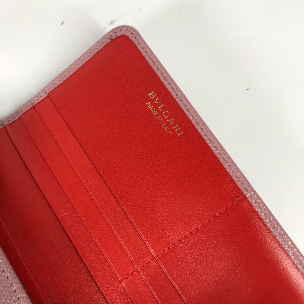 BVLGARI ロングウォレット ロゴクリップ 2つ折り 長財布 レザー レディース ピンク - brandshop-reference