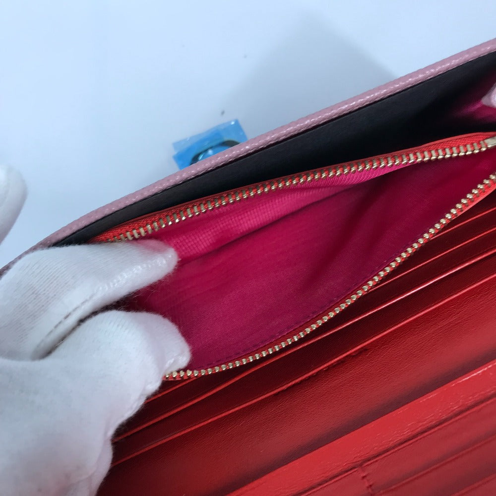 BVLGARI ロングウォレット ロゴクリップ 2つ折り 長財布 レザー レディース ピンク - brandshop-reference