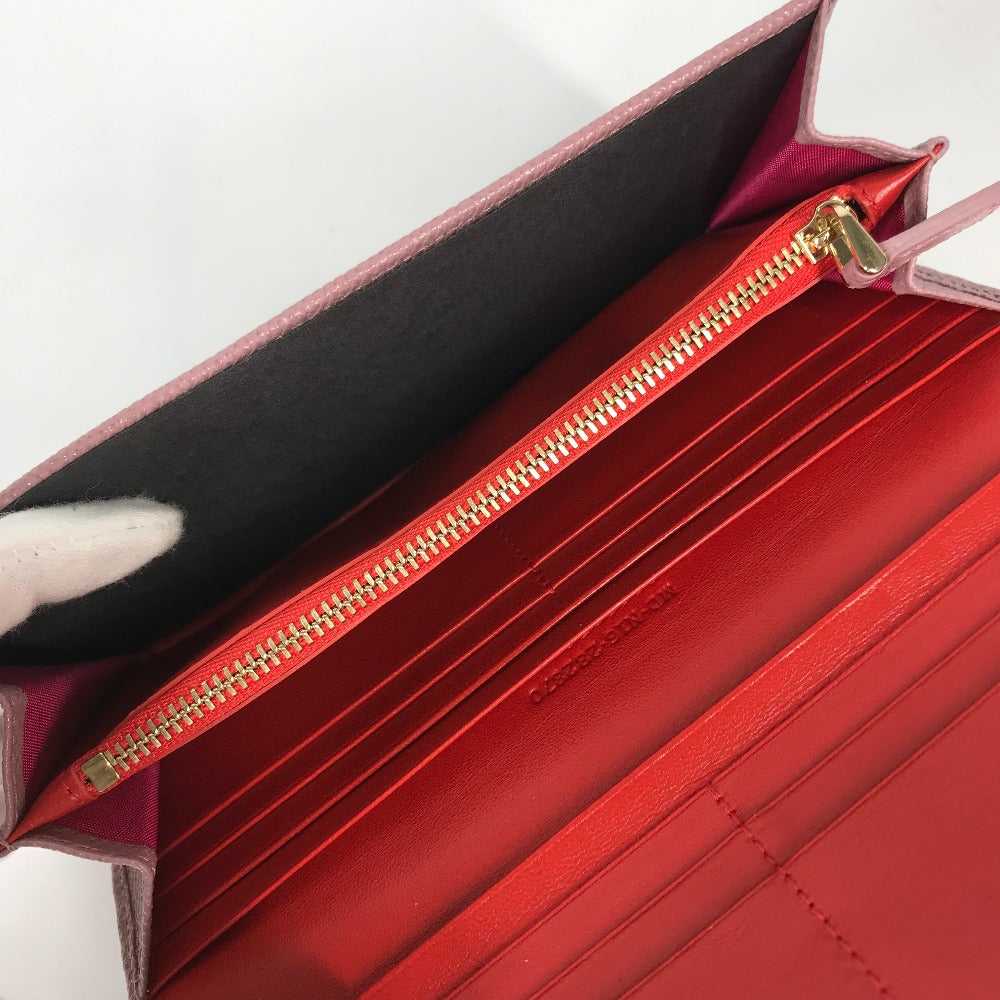 BVLGARI ロングウォレット ロゴクリップ 2つ折り 長財布 レザー レディース ピンク - brandshop-reference