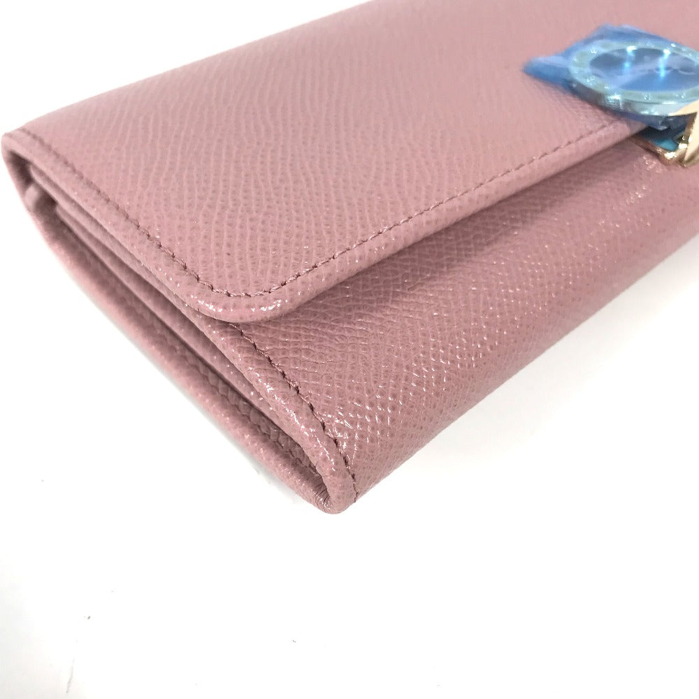 BVLGARI ロングウォレット ロゴクリップ 2つ折り 長財布 レザー レディース ピンク - brandshop-reference