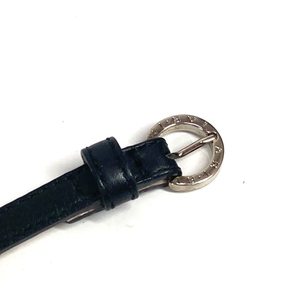 BVLGARI アイコン ロゴ チャーム アクセサリー バングル ブレスレット レザー レディース ブラック - brandshop-reference