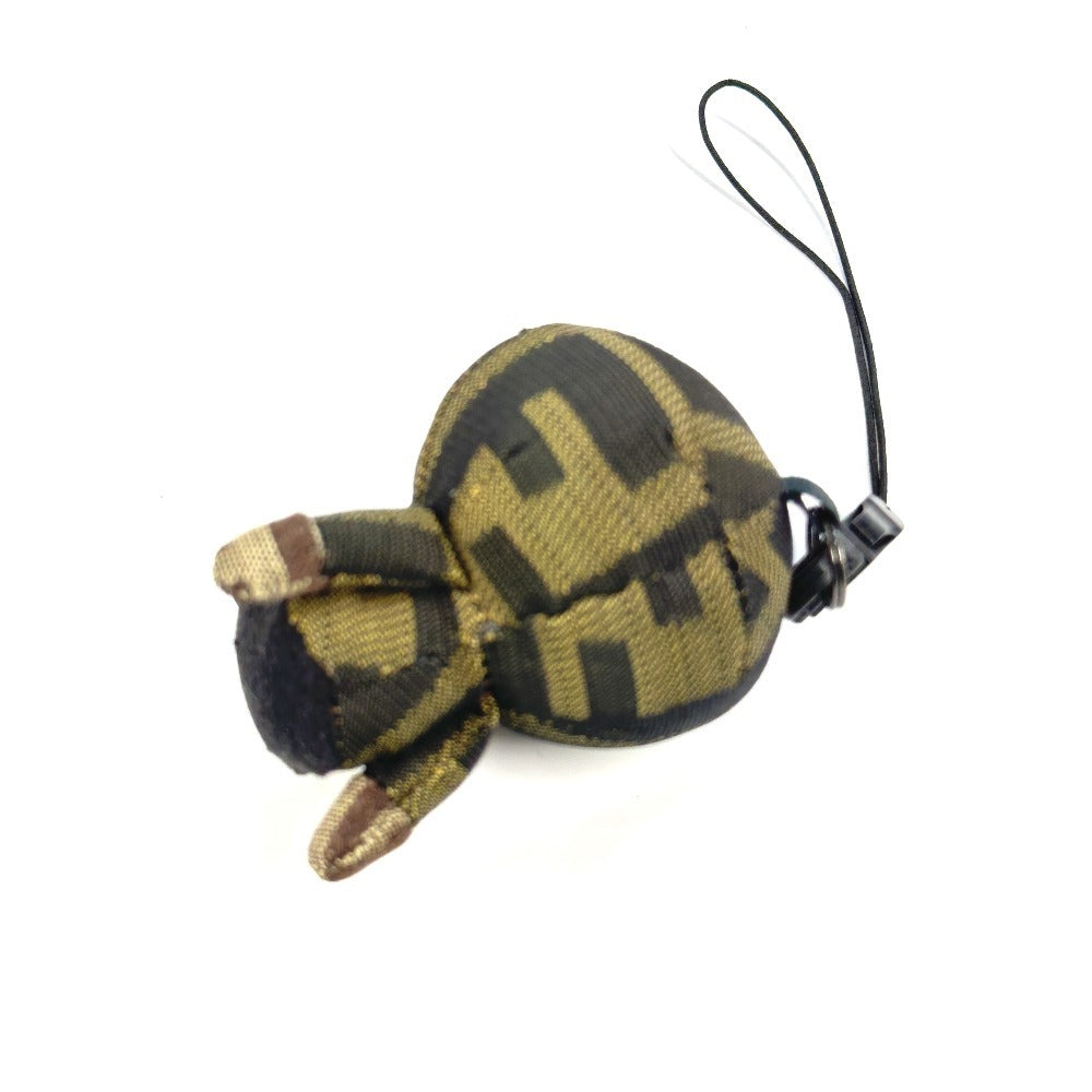 FENDI A BATHING APE アベイシングエイプ コラボ ズッカ マイロ ストラップ バッグチャーム キーホルダー チャーム キャンバス ユニセックス ブラウン - brandshop-reference