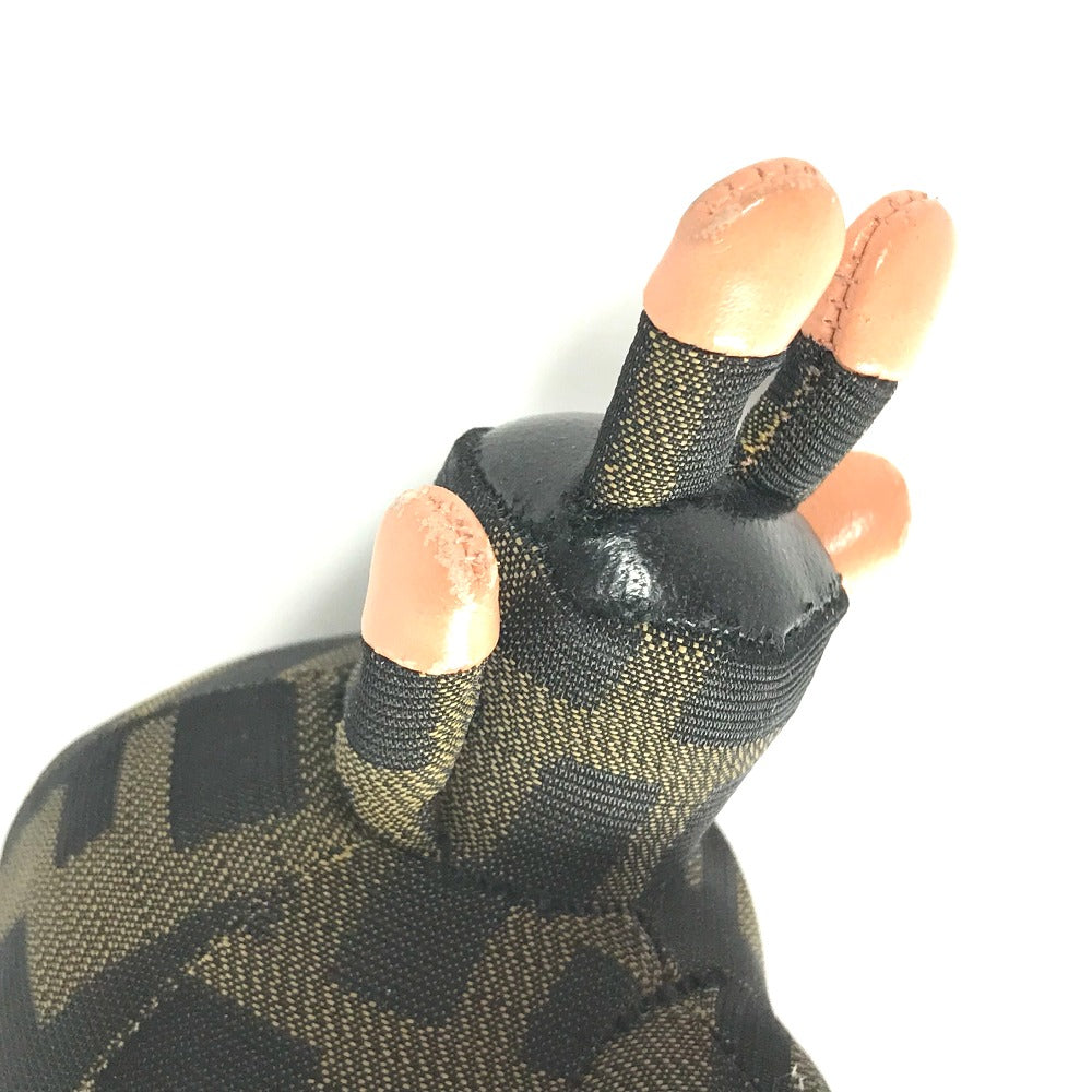 FENDI ズッカ スペース モンキー バッグチャーム キーホルダー 小物 キーホルダー キャンバス レディース ブラウン - brandshop-reference