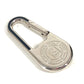 FENDI Logo compass carabiner Bag Charm Key Holder Metal Silver Used