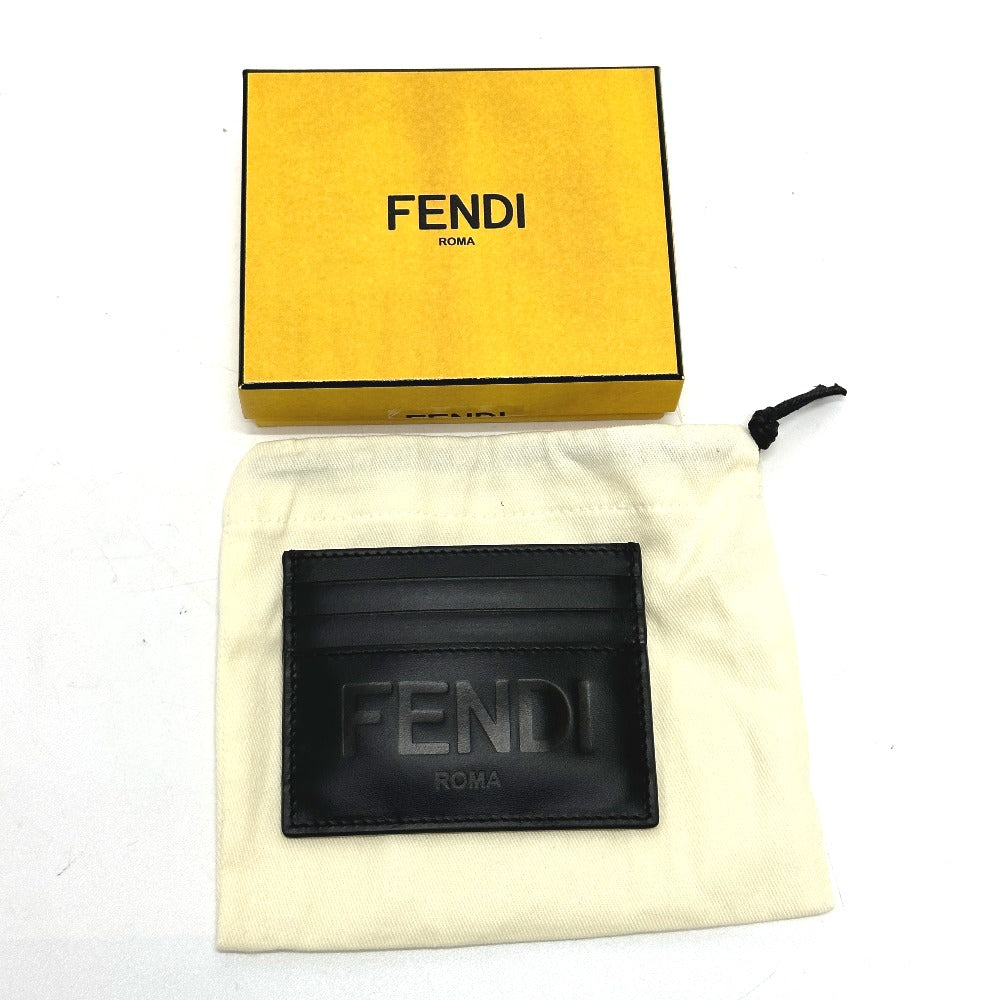 FENDI 7M0164 ロゴ 名刺入れ パスケース カードケース レザー メンズ - brandshop-reference