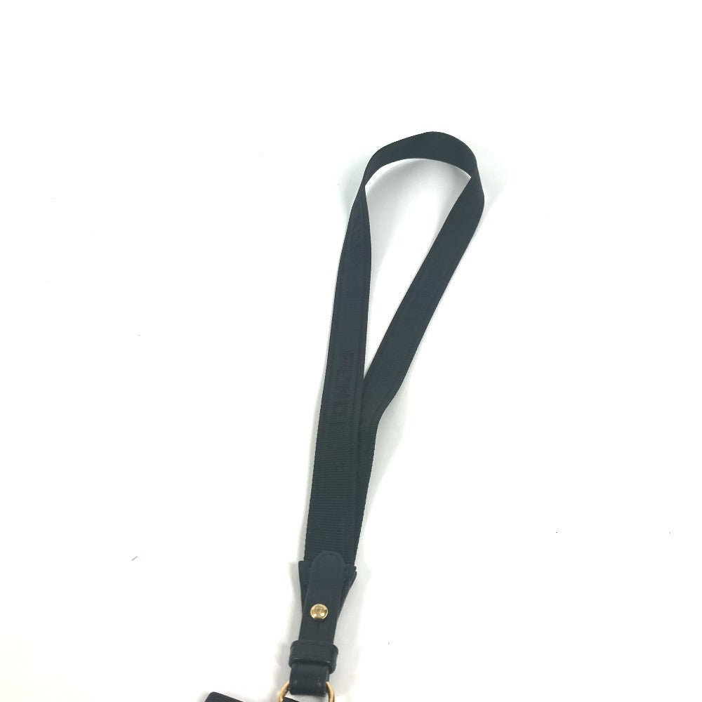 FENDI ヴェルサーチ コラボ VERSACE ロゴ フェンダーチェ FENDACE ズッカ ストラップ付 名刺入れ パスケース カードケース PVC ユニセックス ブラウン - brandshop-reference