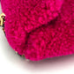 FENDI 8M0315 Mini Baguette Crossbody Pochette Shoulder Bag in Mouton, Women's, Pink and Fuchsia Pink