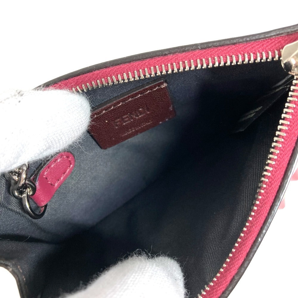 FENDI 8AP151 ハート スタッズ 財布 小銭入れ キーリング付き コインケース レザー レディース レッド - brandshop-reference