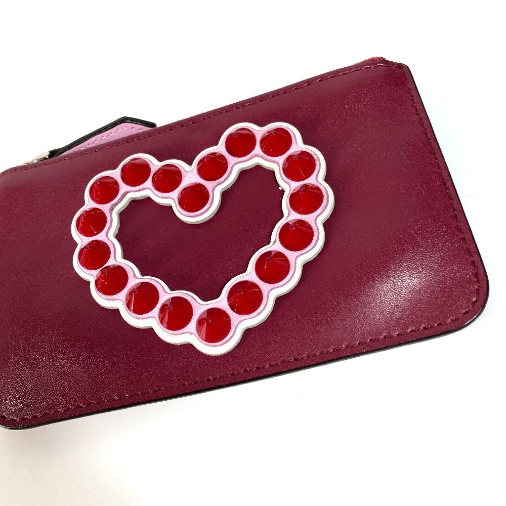 FENDI 8AP151 ハート スタッズ 財布 小銭入れ キーリング付き コインケース レザー レディース レッド - brandshop-reference