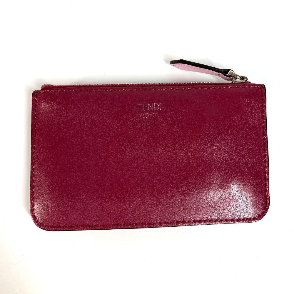 FENDI 8AP151 ハート スタッズ 財布 小銭入れ キーリング付き コインケース レザー レディース レッド - brandshop-reference