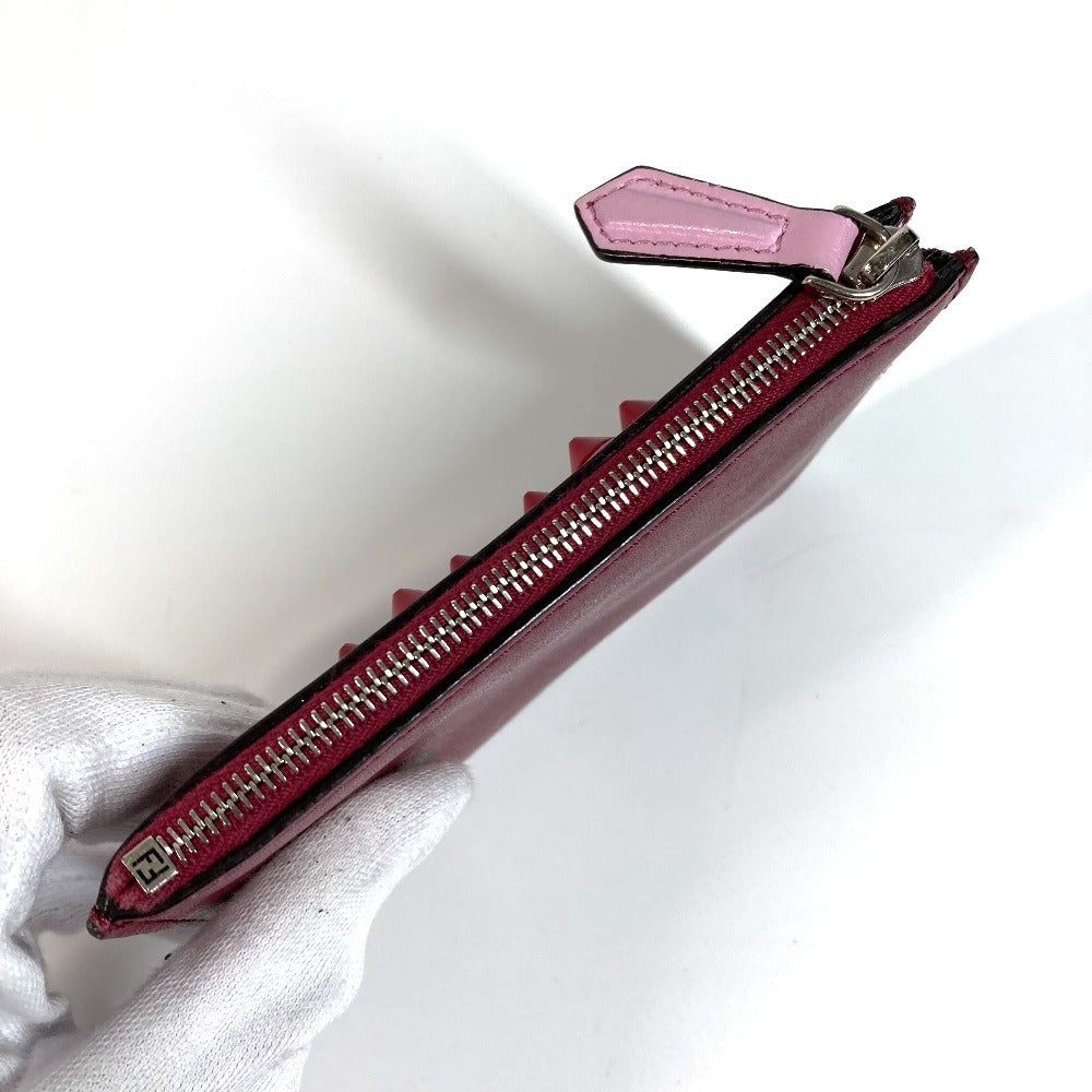 FENDI 8AP151 ハート スタッズ 財布 小銭入れ キーリング付き コインケース レザー レディース レッド - brandshop-reference