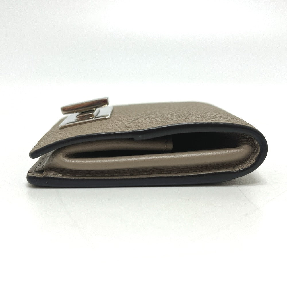 FENDI ターンロック 小銭入れ コインケース レザー レディース ベージュ