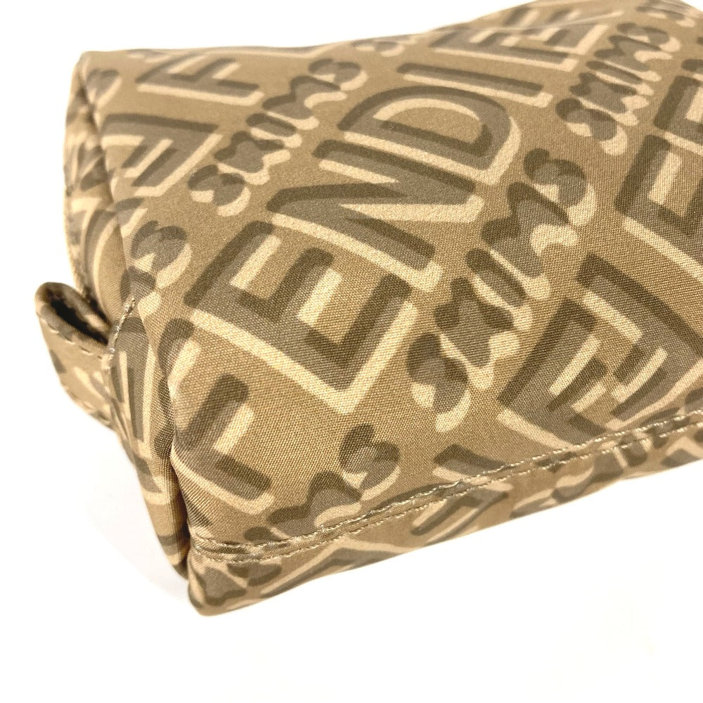 FENDI 8N0179 SKIMS Collaboration Logo Makeup Pouch, Nylon, Women's, Beige