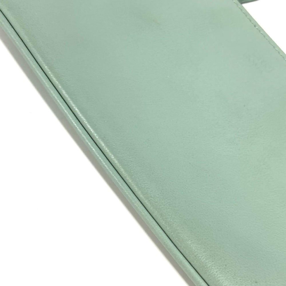 FENDI 8BS007 Coin Case Wallet Clutch Small Pouch Leather Women's Green