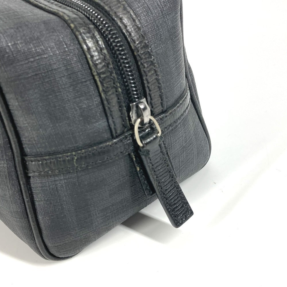FENDI ズッカ ロゴ カバン ポーチ セカンドバッグ PVC メンズ ブラック - brandshop-reference