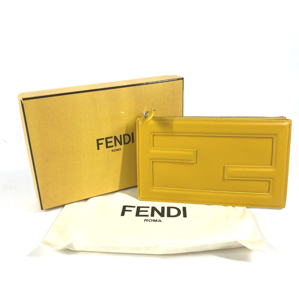 FENDI 7N0114 カバン ロゴ FFロゴ ポーチバケット ポーチ クラッチバッグ レザー レディース