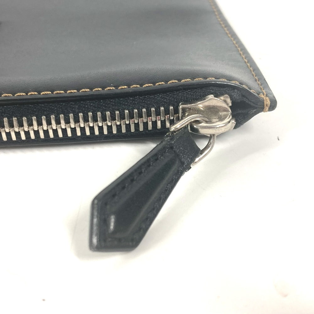 FENDI 7N0078 ポーチ ズッカ ロゴ カバン クラッチバッグ レザー メンズ ブラック