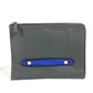 FENDI Selleria Logo Pouch Bag Clutch Bag Leather Men's Black