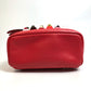 FENDI 8BZ038 Valentine's Day Limited Edition Studded Mini Backpack, Leather, Women's, Red