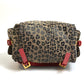 FENDI Leopard Print Backpack in Canvas/Leather, Brown and Red, for Women