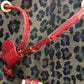 FENDI Leopard Print Backpack in Canvas/Leather, Brown and Red, for Women