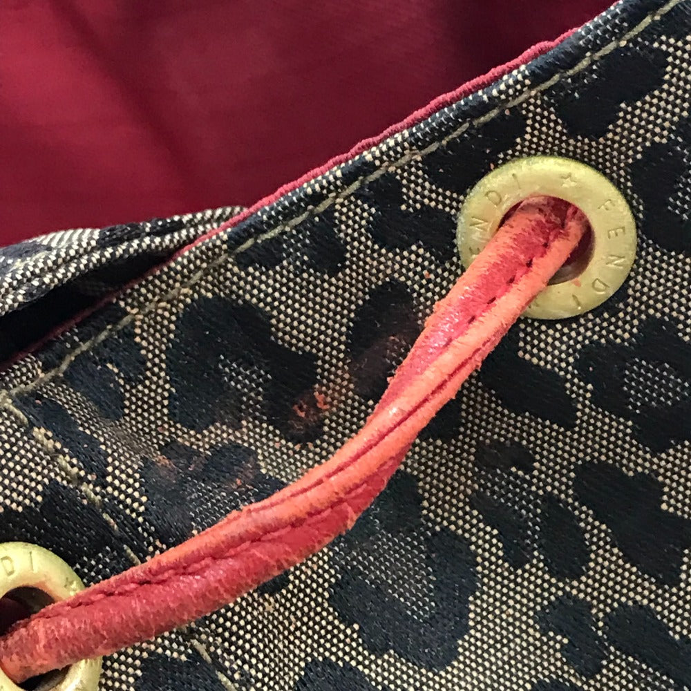 FENDI Leopard Print Backpack in Canvas/Leather, Brown and Red, for Women