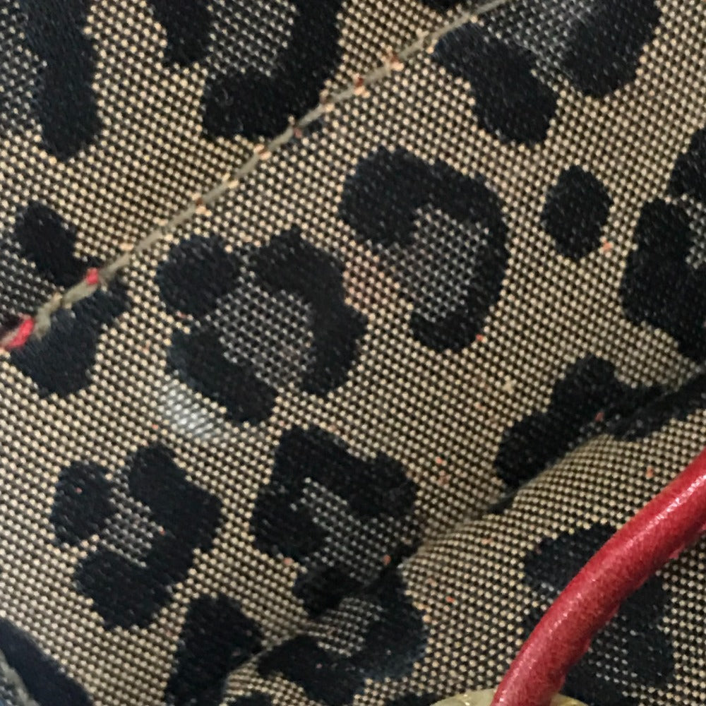 FENDI Leopard Print Backpack in Canvas/Leather, Brown and Red, for Women
