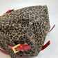 FENDI Leopard Print Backpack in Canvas/Leather, Brown and Red, for Women