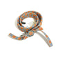 FENDI 8AV077 Flower Ribbon Floral Pattern Strap You Shoulder Strap Leather Women's Blue x Orange