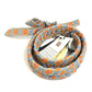 FENDI 8AV077 Flower Ribbon Floral Pattern Strap You Shoulder Strap Leather Women's Blue x Orange
