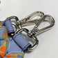 FENDI 8AV077 Flower Ribbon Floral Pattern Strap You Shoulder Strap Leather Women's Blue x Orange