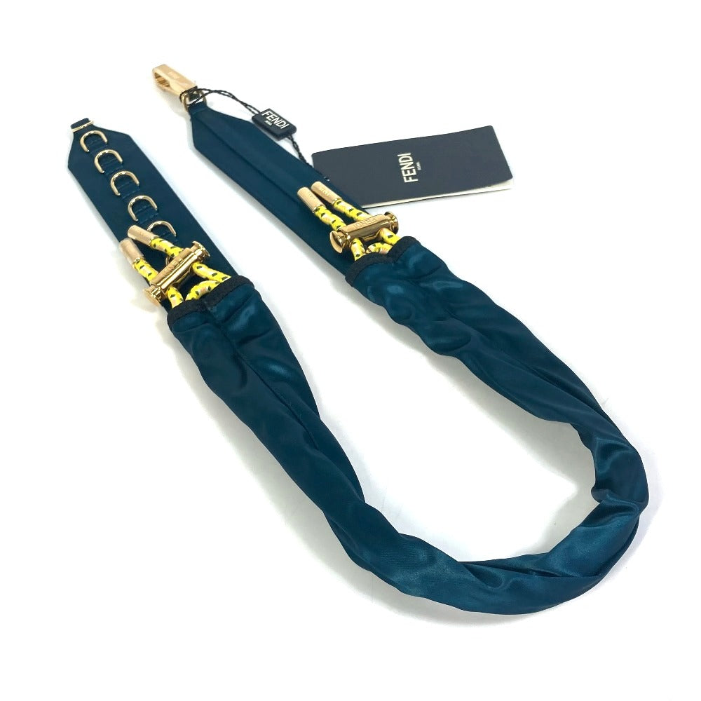 FENDI 8C0627 Belt, Pants Belt, Satin Canvas, Women's, Blue