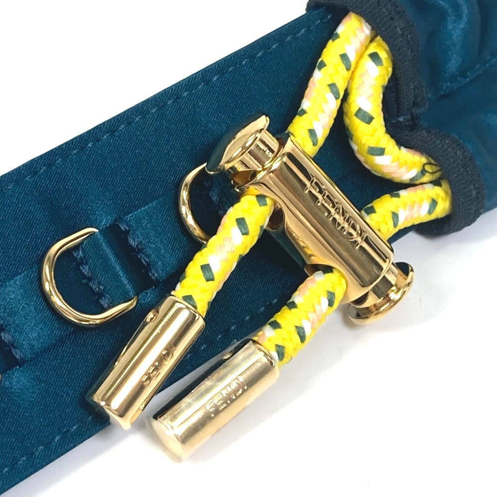 FENDI 8C0627 Belt, Pants Belt, Satin Canvas, Women's, Blue