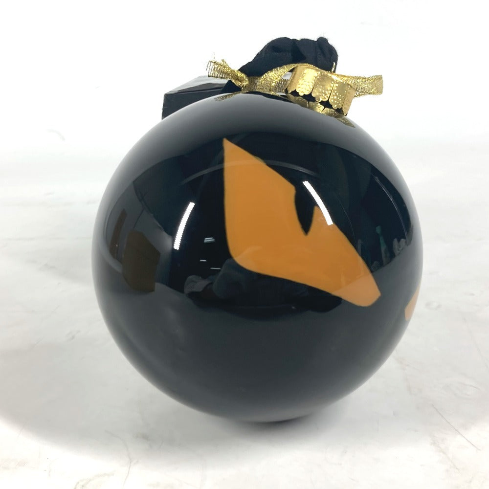 FENDI Xmas クリスマスボール ロゴ モンスター クリスマス オーナメント インテリア チャーム プラスチック ユニセックス ブラック - brandshop-reference