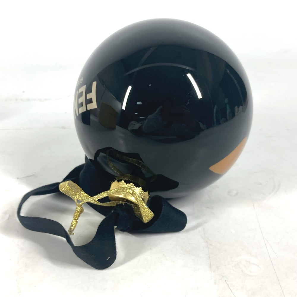 FENDI Xmas クリスマスボール ロゴ モンスター クリスマス オーナメント インテリア チャーム プラスチック ユニセックス ブラック - brandshop-reference