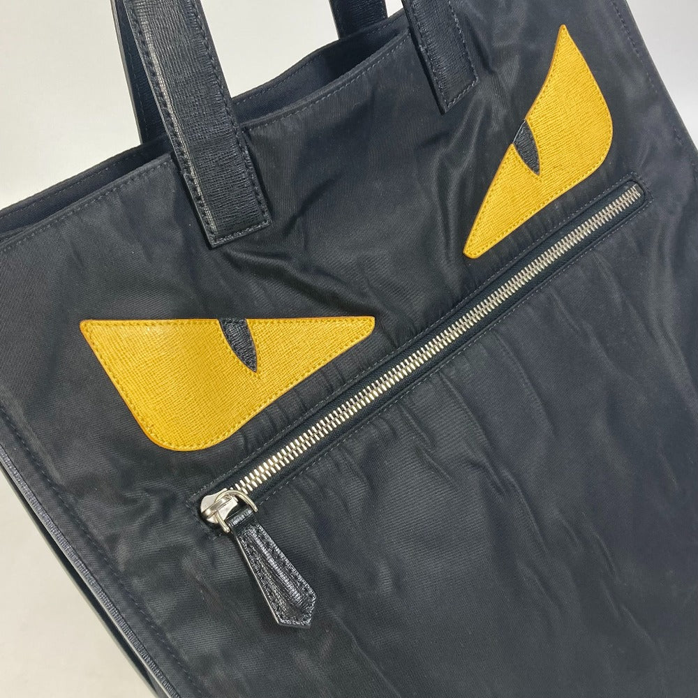 FENDI 7VA367 Monster Bugs Tote Bag, Nylon, Men's, Black