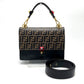FENDI 8BT283 FF Zucca Canai 2-Way Shoulder/Handbag Leather Women's Brown/Black