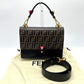 FENDI 8BT283 FF Zucca Canai 2-Way Shoulder/Handbag Leather Women's Brown/Black