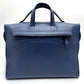 FENDI 7VA400 Two-Handle Briefcase, 2-Way Shoulder/Crossbody Business Bag, Leather, Men's, Navy