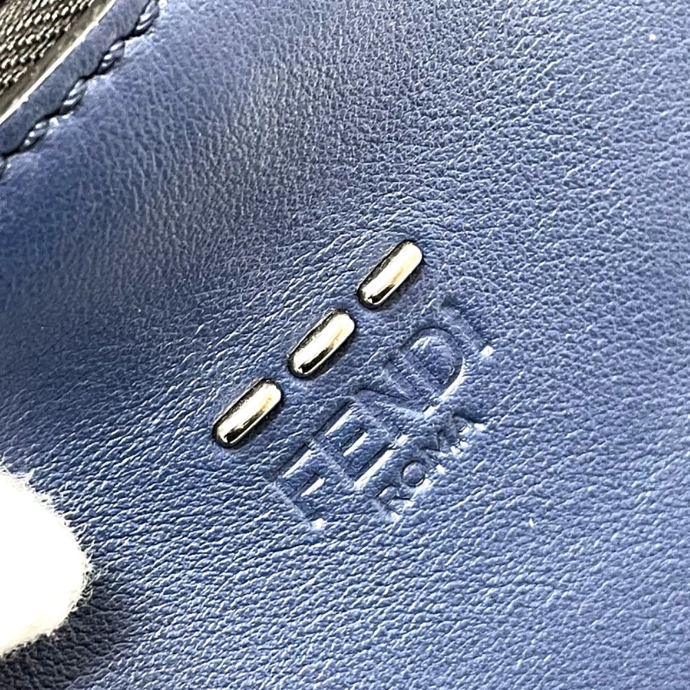 FENDI 7VA400 Two-Handle Briefcase, 2-Way Shoulder/Crossbody Business Bag, Leather, Men's, Navy
