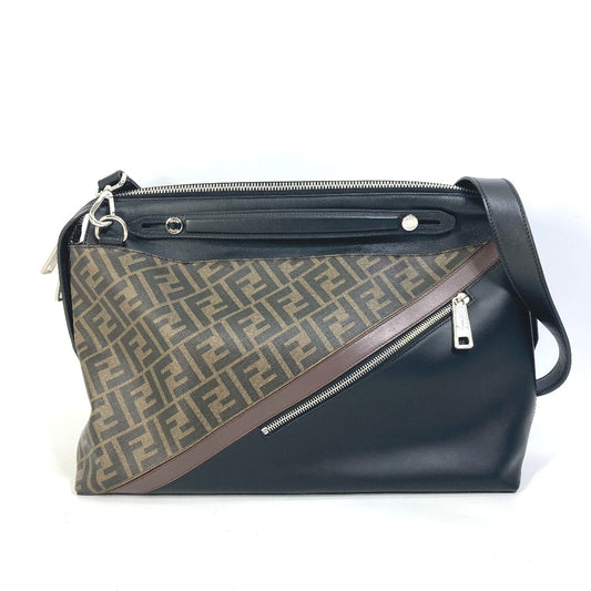 FENDI 8BH253 Zucca Briefcase, 2-Way Business Shoulder Bag/Crossbody Handbag, PVC, Men's, Brown