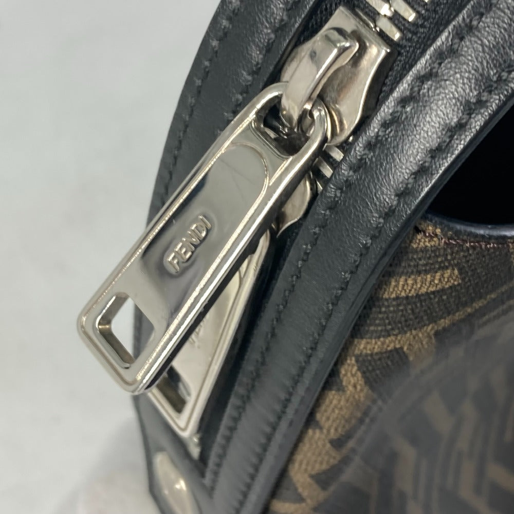 FENDI 8BH253 Zucca Briefcase, 2-Way Business Shoulder Bag/Crossbody Handbag, PVC, Men's, Brown