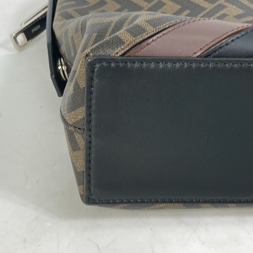 FENDI 8BH253 Zucca Briefcase, 2-Way Business Shoulder Bag/Crossbody Handbag, PVC, Men's, Brown