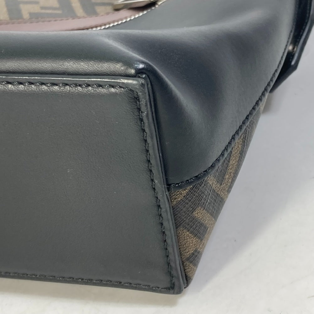 FENDI 8BH253 Zucca Briefcase, 2-Way Business Shoulder Bag/Crossbody Handbag, PVC, Men's, Brown