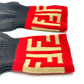 FENDI Zucca Wool Gloves for Women, Brown and Red